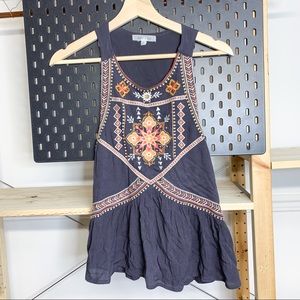 Taylor & Sage Floral Boho Embroidered Tank